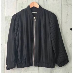 Sandro Ferrone Relaxed / Oversized Sheer Pleated Bomber Jacket Sz. S